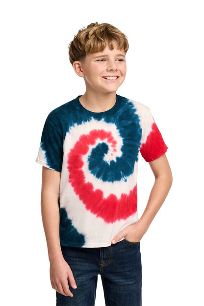 Custom Embroidered Port & Co T-Shirts  in USA Rainbow