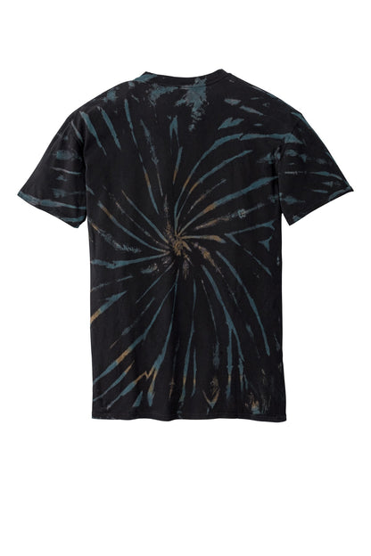 Custom Embroidered Port & Co T-Shirts  in Black Galaxy Spiral