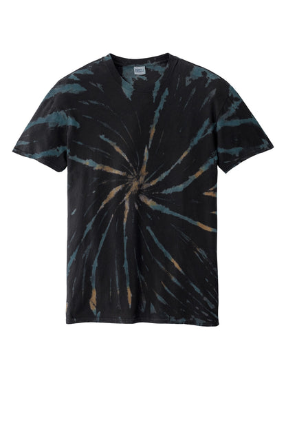 Custom Embroidered Port & Co T-Shirts  in Black Galaxy Spiral