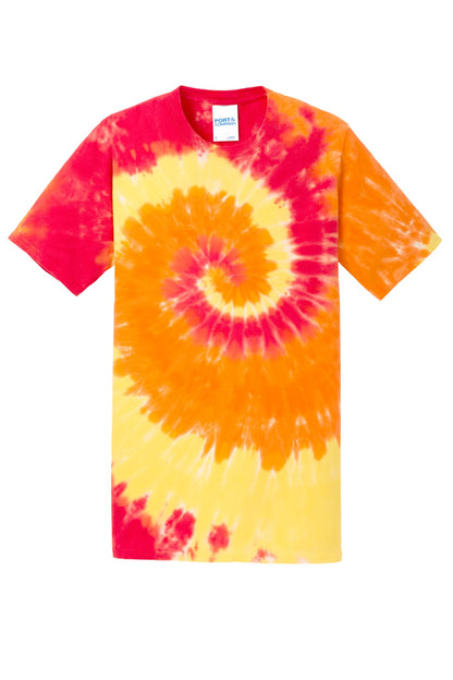 Custom Embroidered Port & Co T-Shirts  in Blaze Rainbow