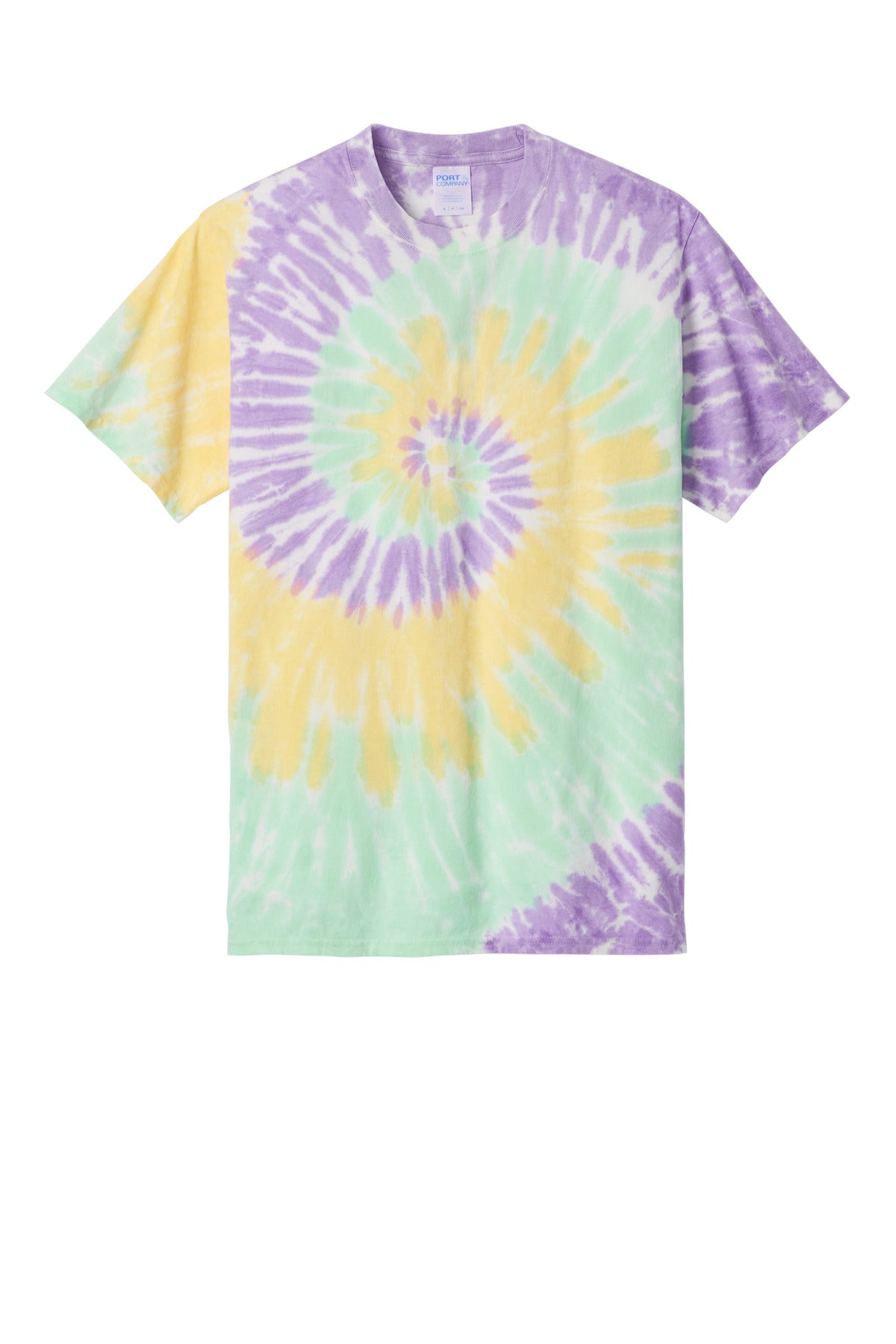 Custom Embroidered Port & Co T-Shirts  in Mint Rainbow