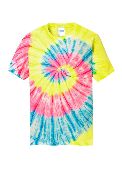Custom Embroidered Port & Co T-Shirts  in Neon Rainbow