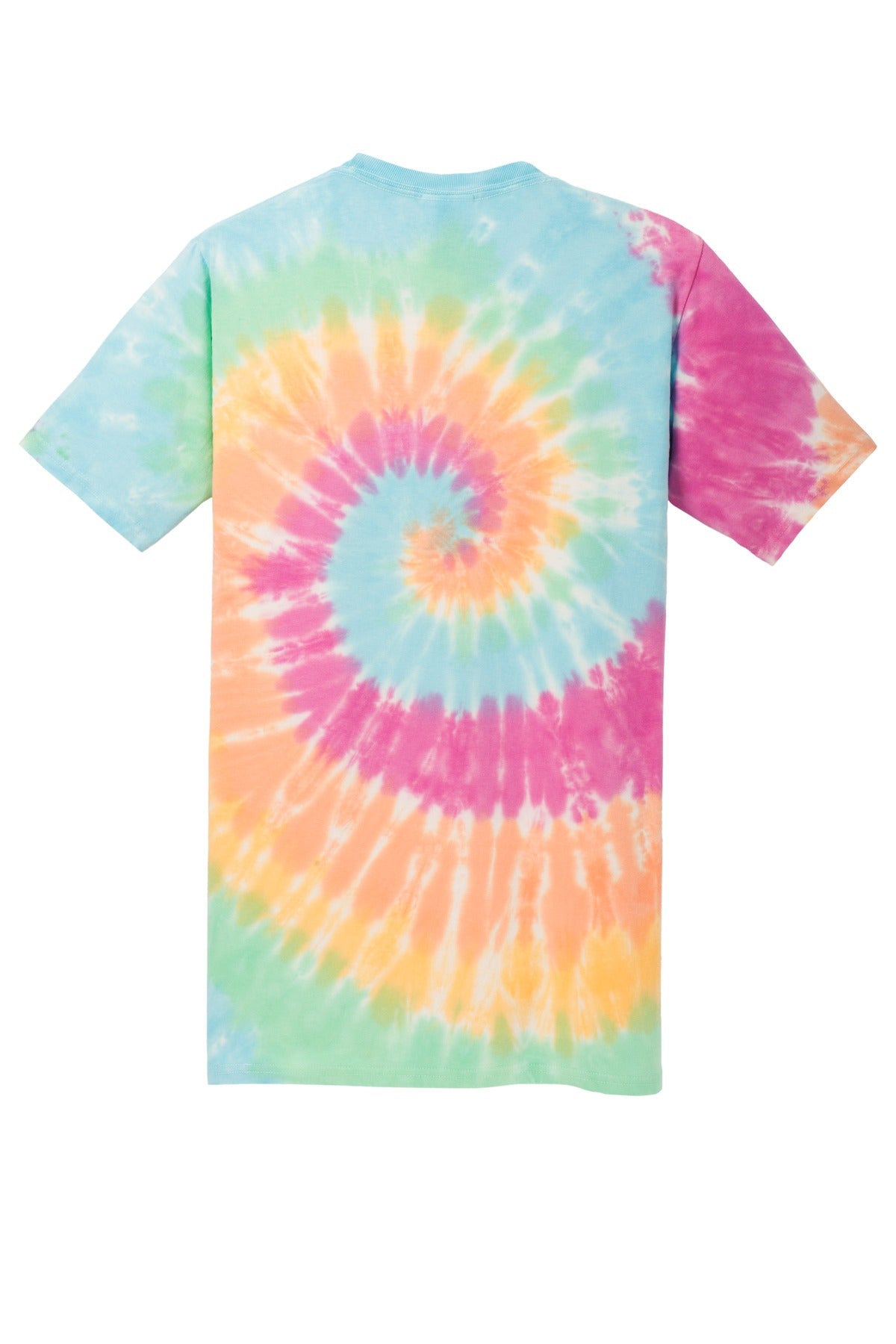 Custom Embroidered Port & Co T-Shirts  in Pastel Rainbow