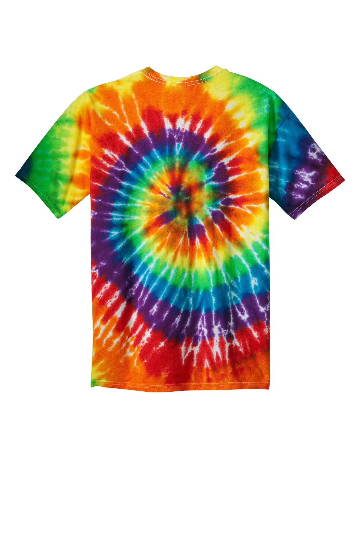 Custom Embroidered Port & Co T-Shirts  in Rainbow