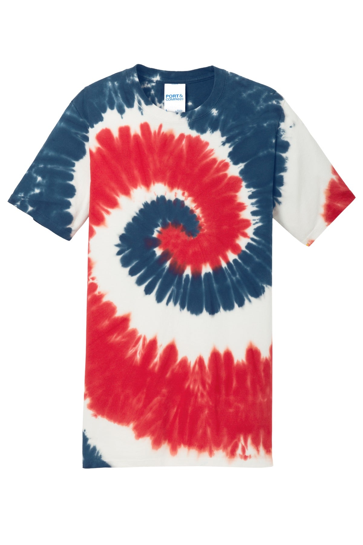 Custom Embroidered Port & Co T-Shirts  in USA Rainbow