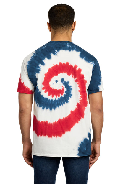 Custom Embroidered Port & Co T-Shirts  in USA Rainbow