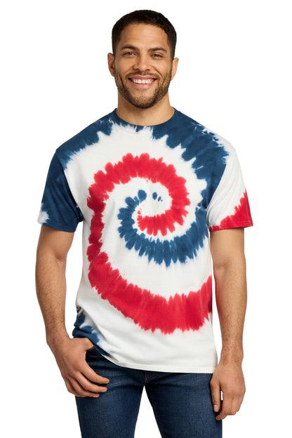 Custom Embroidered Port & Co T-Shirts  in USA Rainbow