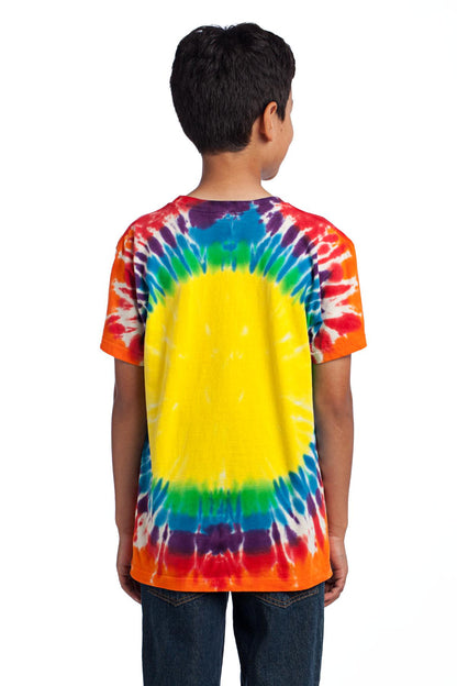Custom Embroidered Port & Company - Youth Window Tie-Dye Tee. PC149Y,Rainbow