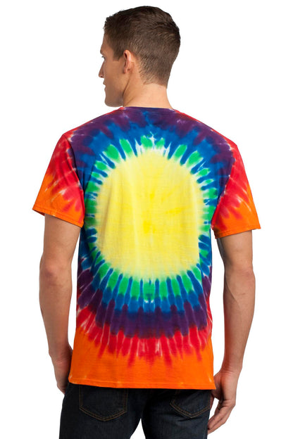 Custom Embroidered Port & Company -Window Tie-Dye Tee. PC149,Rainbow