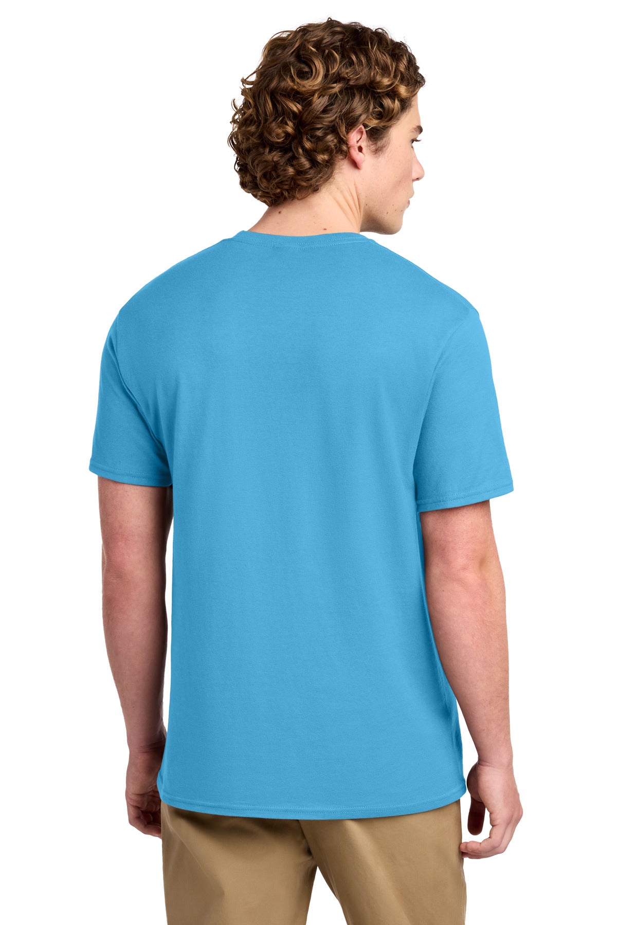 Custom Embroidered Port & Co T-Shirts  in Aquatic Blue