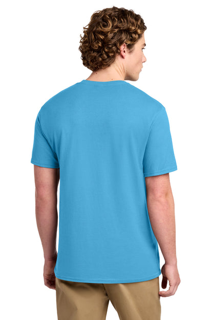 Custom Embroidered Port & Co T-Shirts  in Aquatic Blue