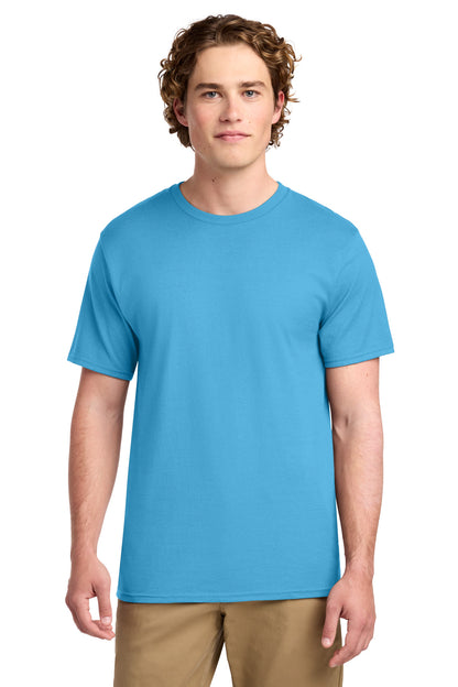 Custom Embroidered Port & Co T-Shirts  in Aquatic Blue