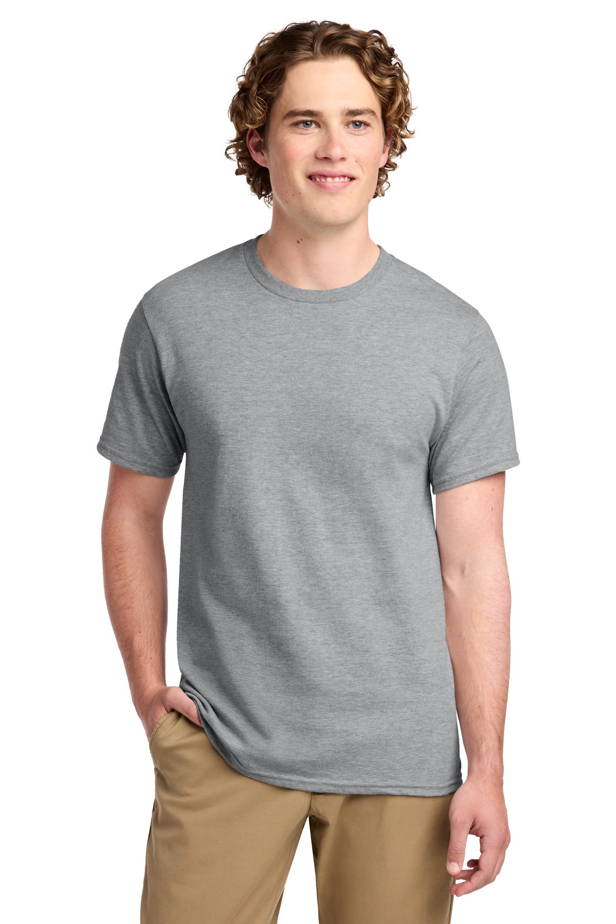 Custom Embroidered Port & Co T-Shirts  in Athletic Heather
