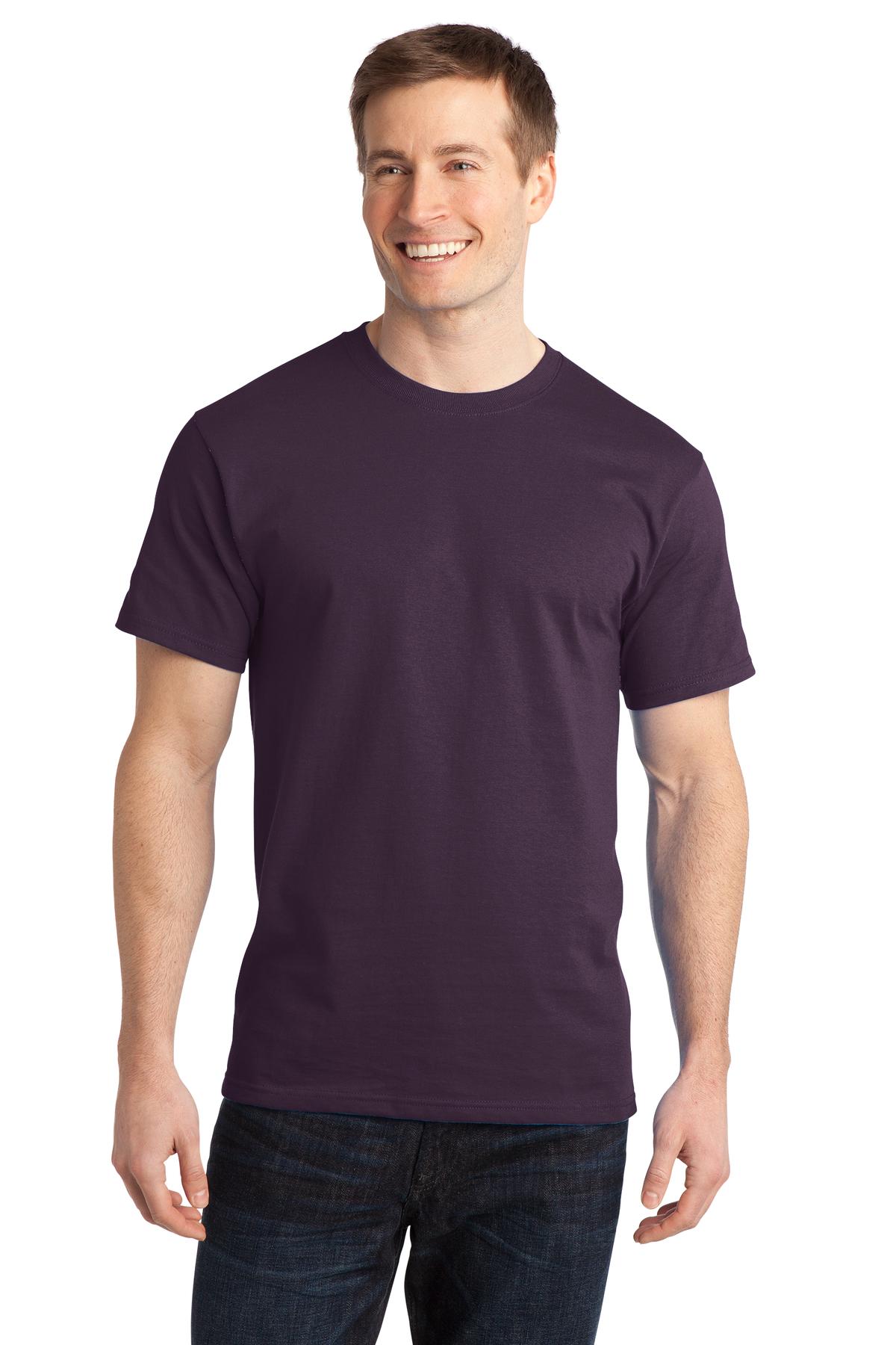 Custom Embroidered Port & Co T-Shirts  in Eggplant