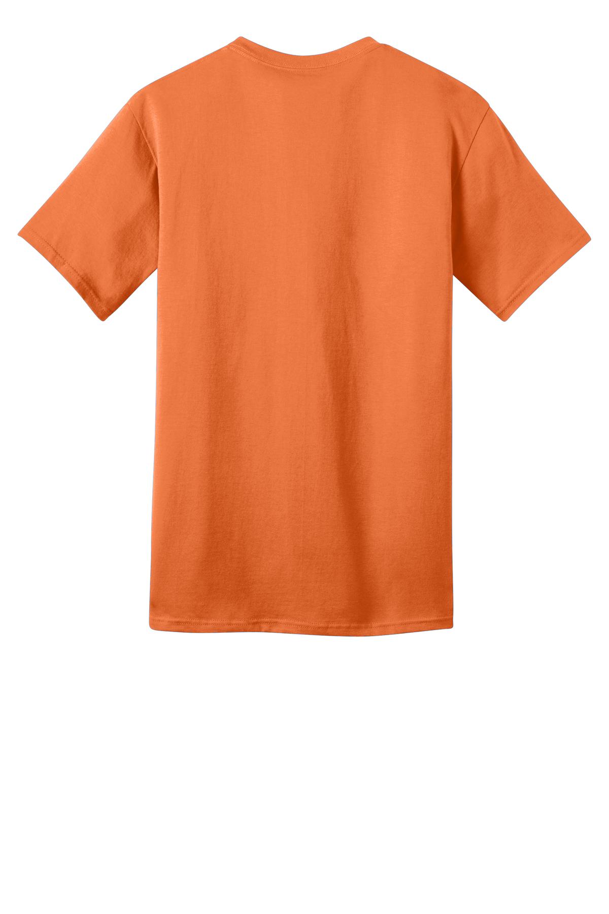 Custom Embroidered Port & Co T-Shirts  in Orange Sherbet