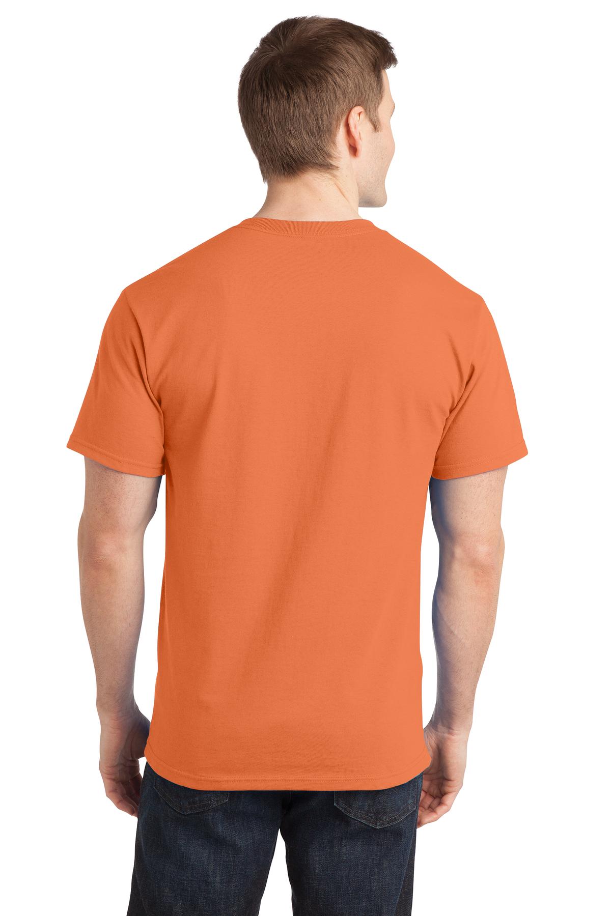 Custom Embroidered Port & Co T-Shirts  in Orange Sherbet