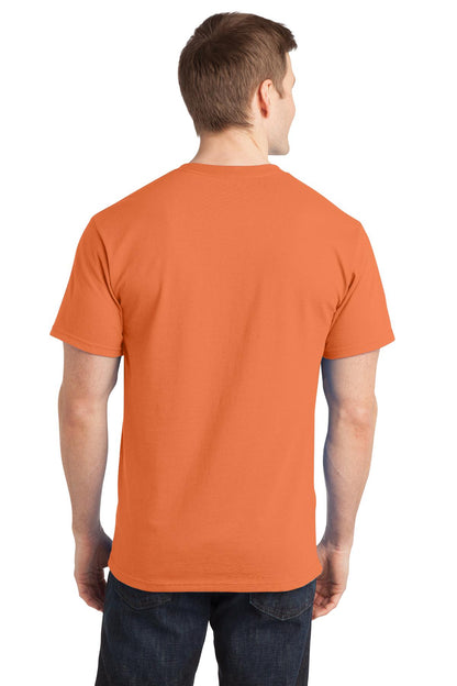 Custom Embroidered Port & Co T-Shirts  in Orange Sherbet