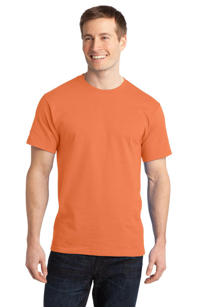 Custom Embroidered Port & Co T-Shirts  in Orange Sherbet