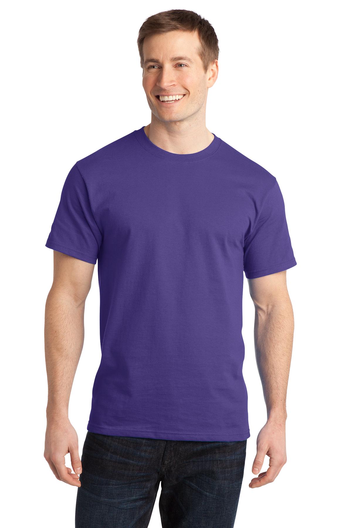 Custom Embroidered Port & Co T-Shirts  in Purple