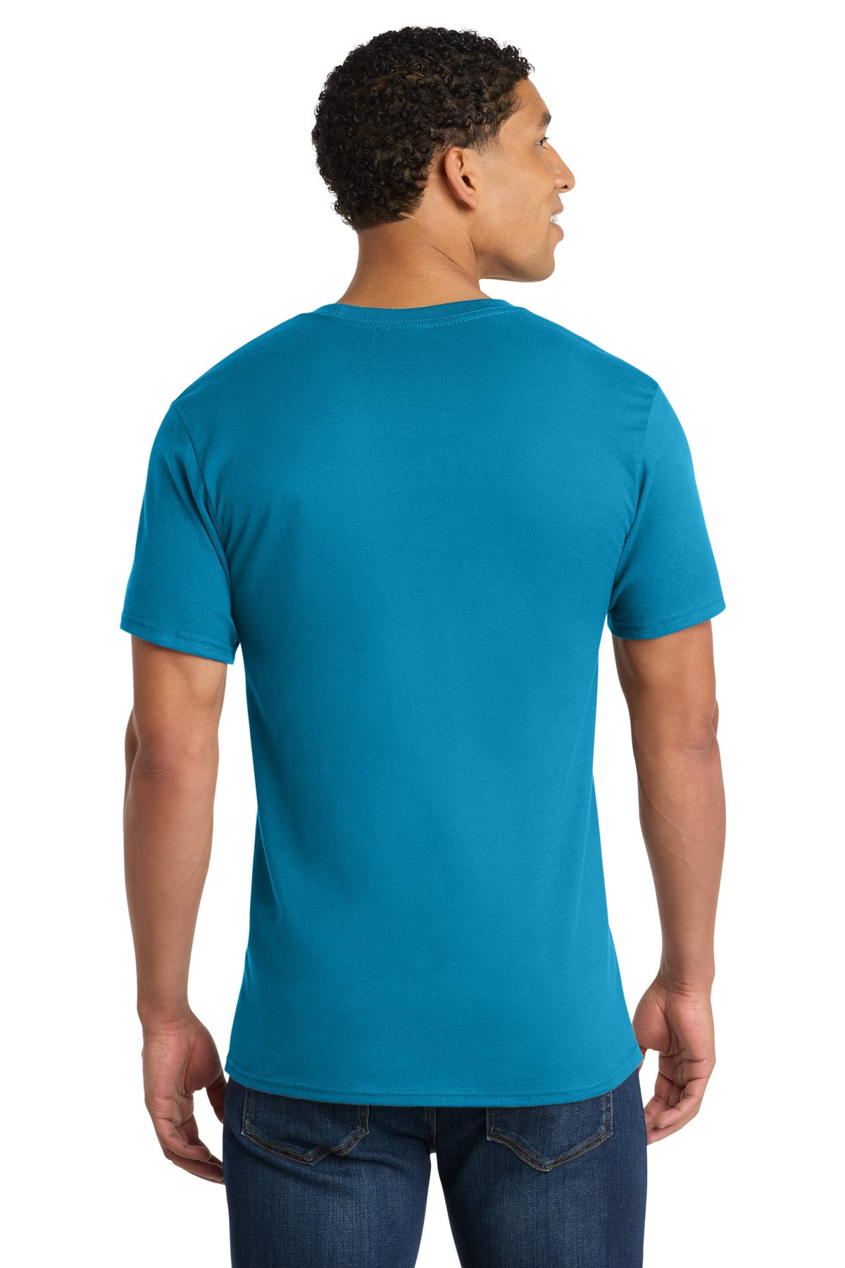 Custom Embroidered Port & Co T-Shirts  in Turquoise