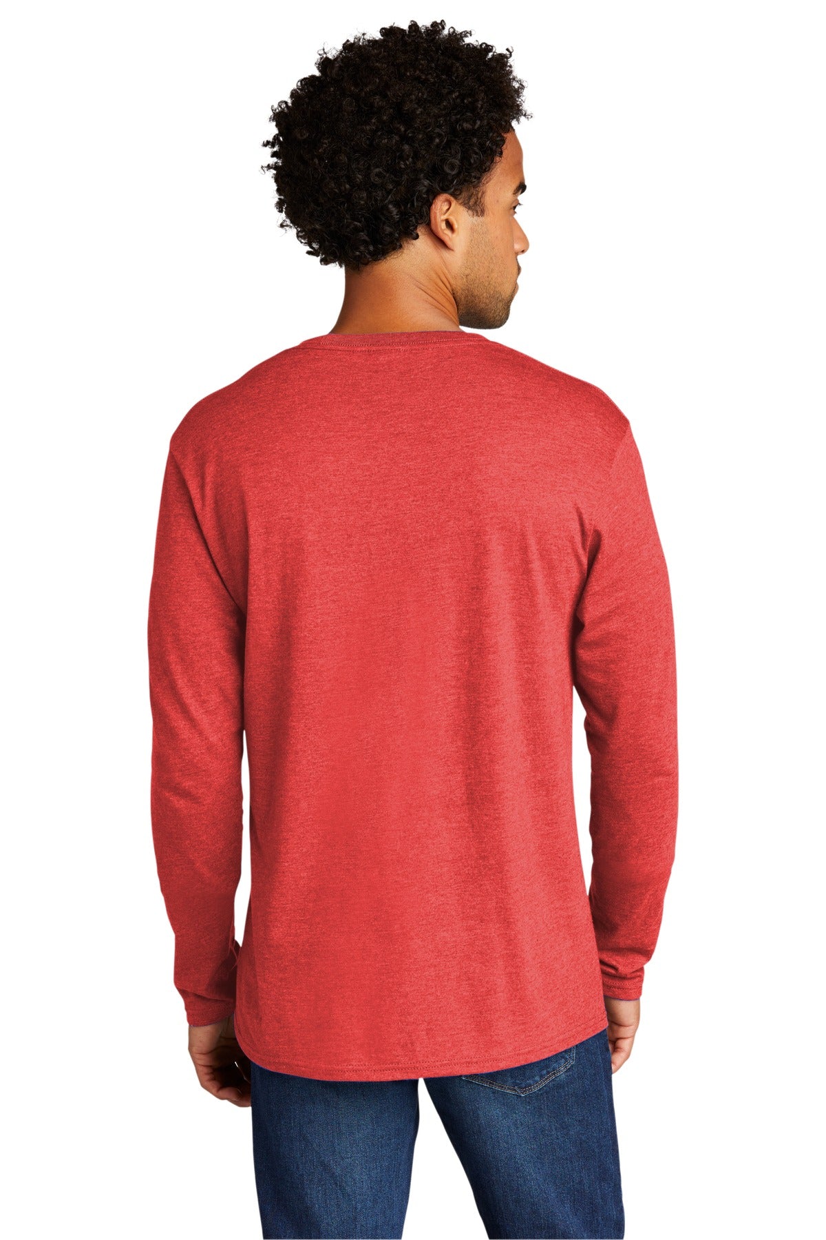 Custom Embroidered Port & Company Tri-Blend Long Sleeve Tee. PC330LS,Bright Red Heather