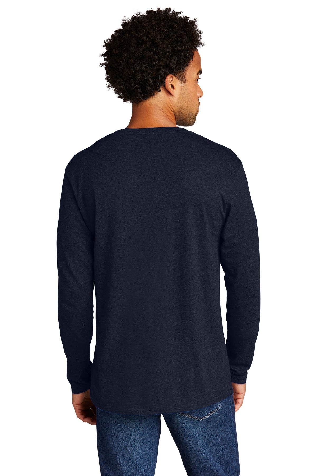 Custom Embroidered Port & Company Tri-Blend Long Sleeve Tee. PC330LS,Deep Navy
