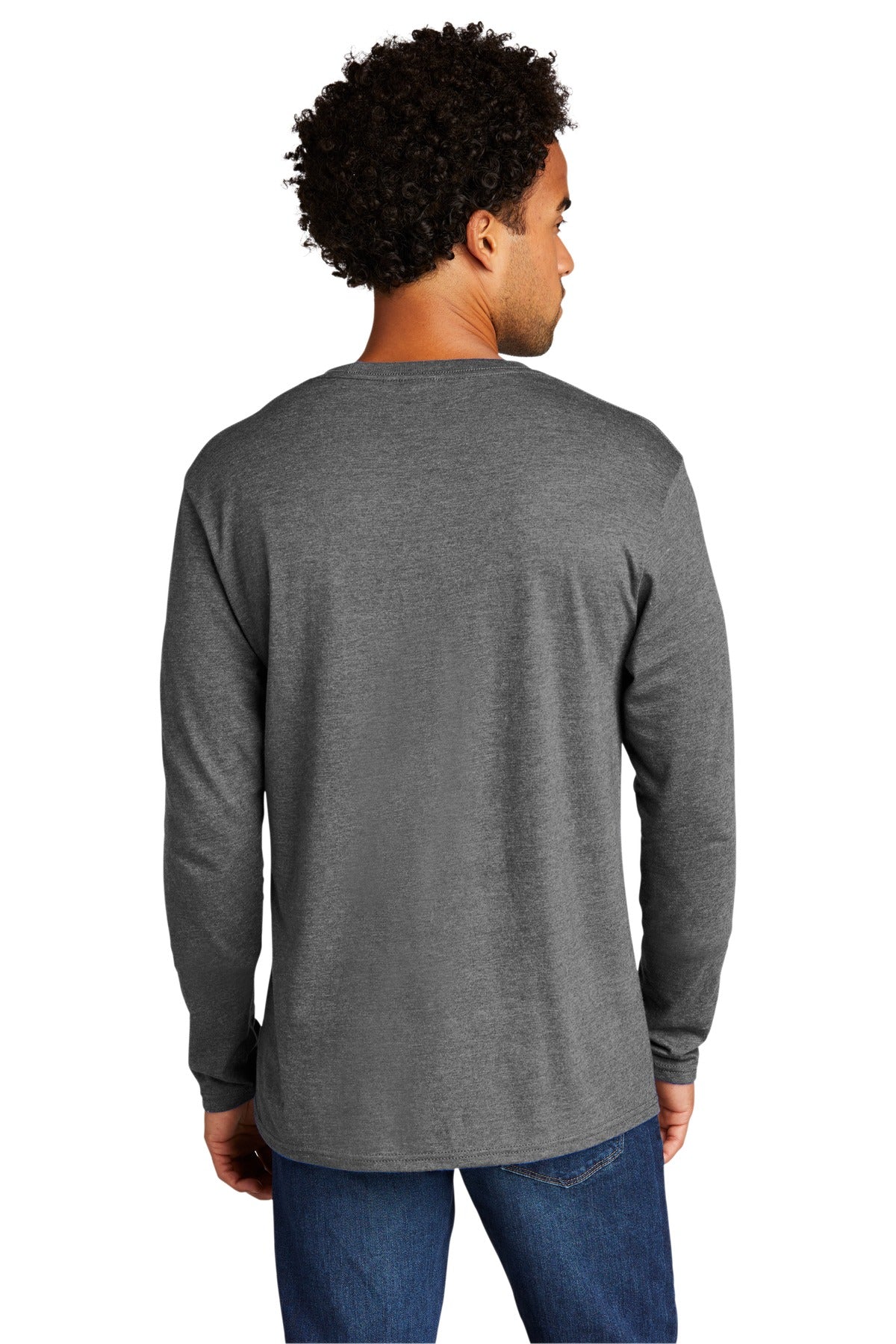 Custom Embroidered Port & Company Tri-Blend Long Sleeve Tee. PC330LS,Graphite Heather