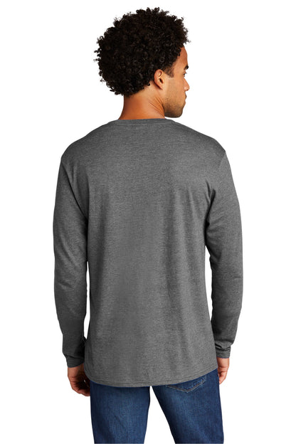 Custom Embroidered Port & Company Tri-Blend Long Sleeve Tee. PC330LS,Graphite Heather