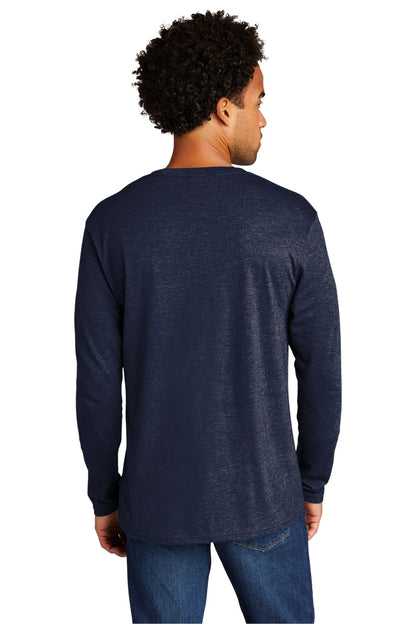 Custom Embroidered Port & Company Tri-Blend Long Sleeve Tee. PC330LS,Team Navy Heather