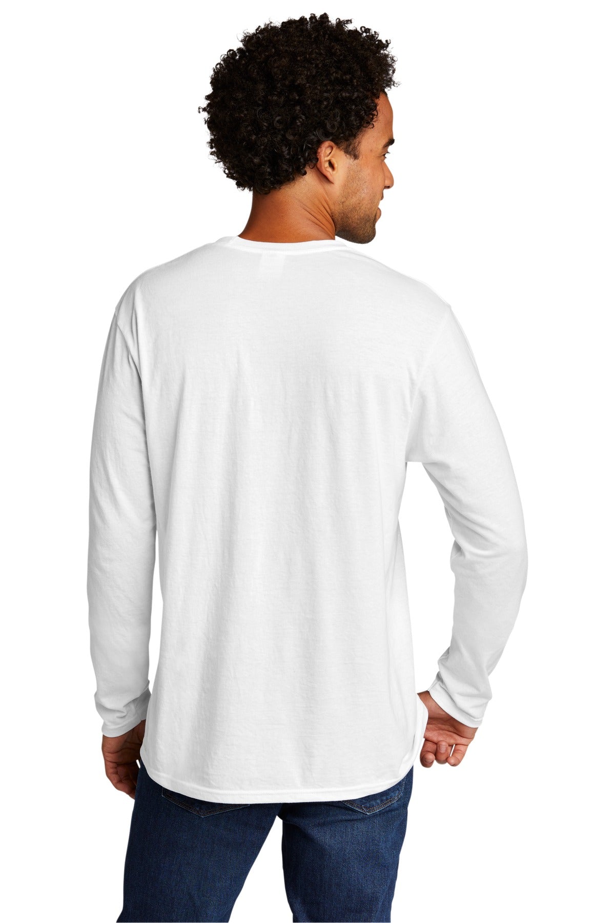 Custom Embroidered Port & Company Tri-Blend Long Sleeve Tee. PC330LS,White