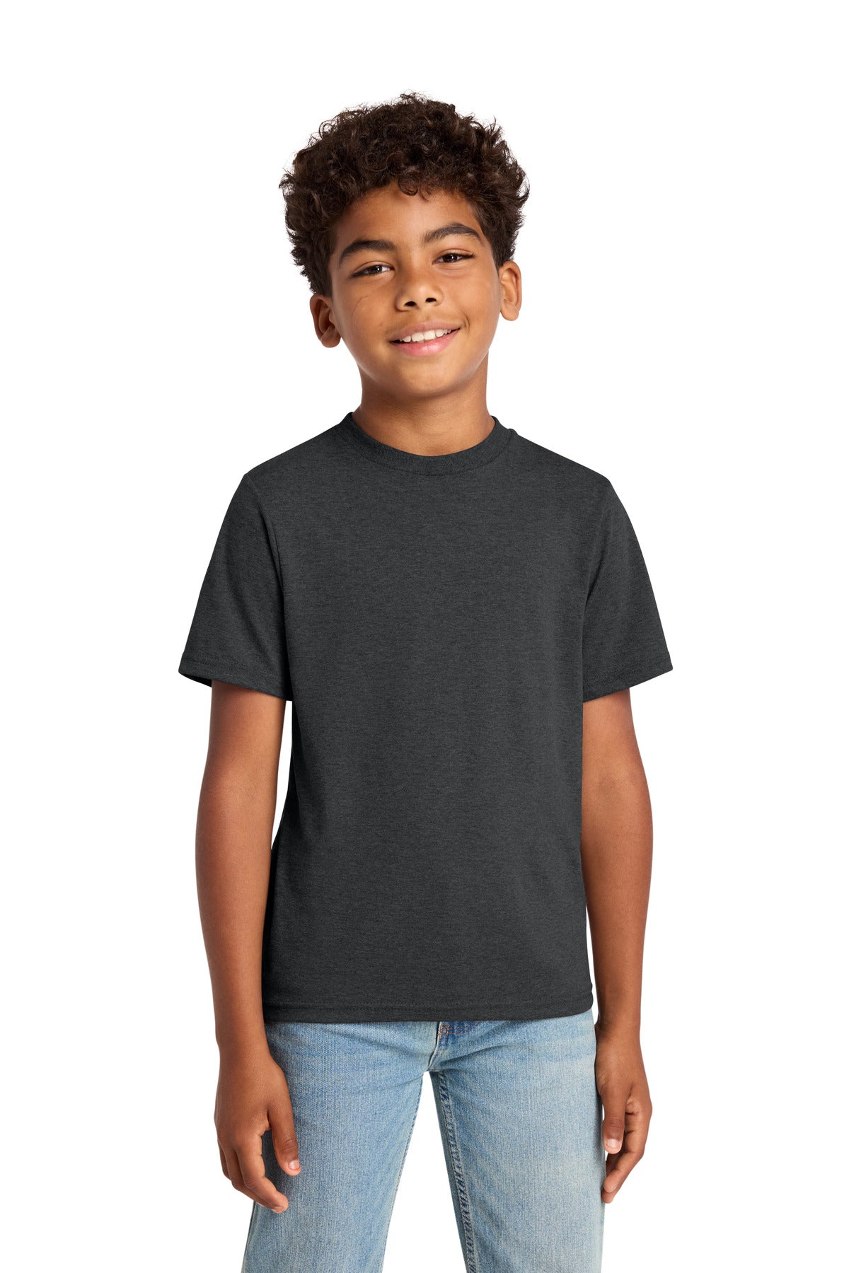 Custom Embroidered Port & Co T-Shirts  in Black Heather