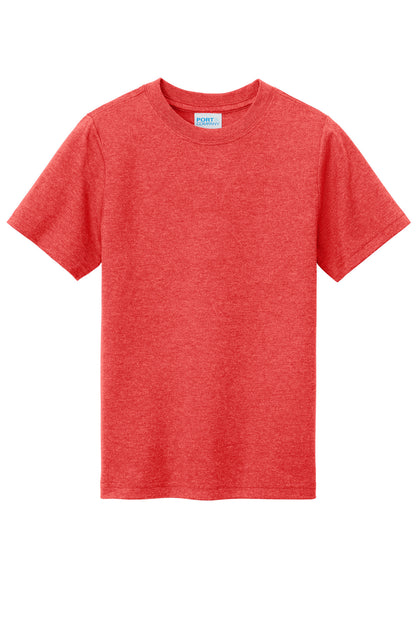 Custom Embroidered Port & Co T-Shirts  in Bright Red Heather