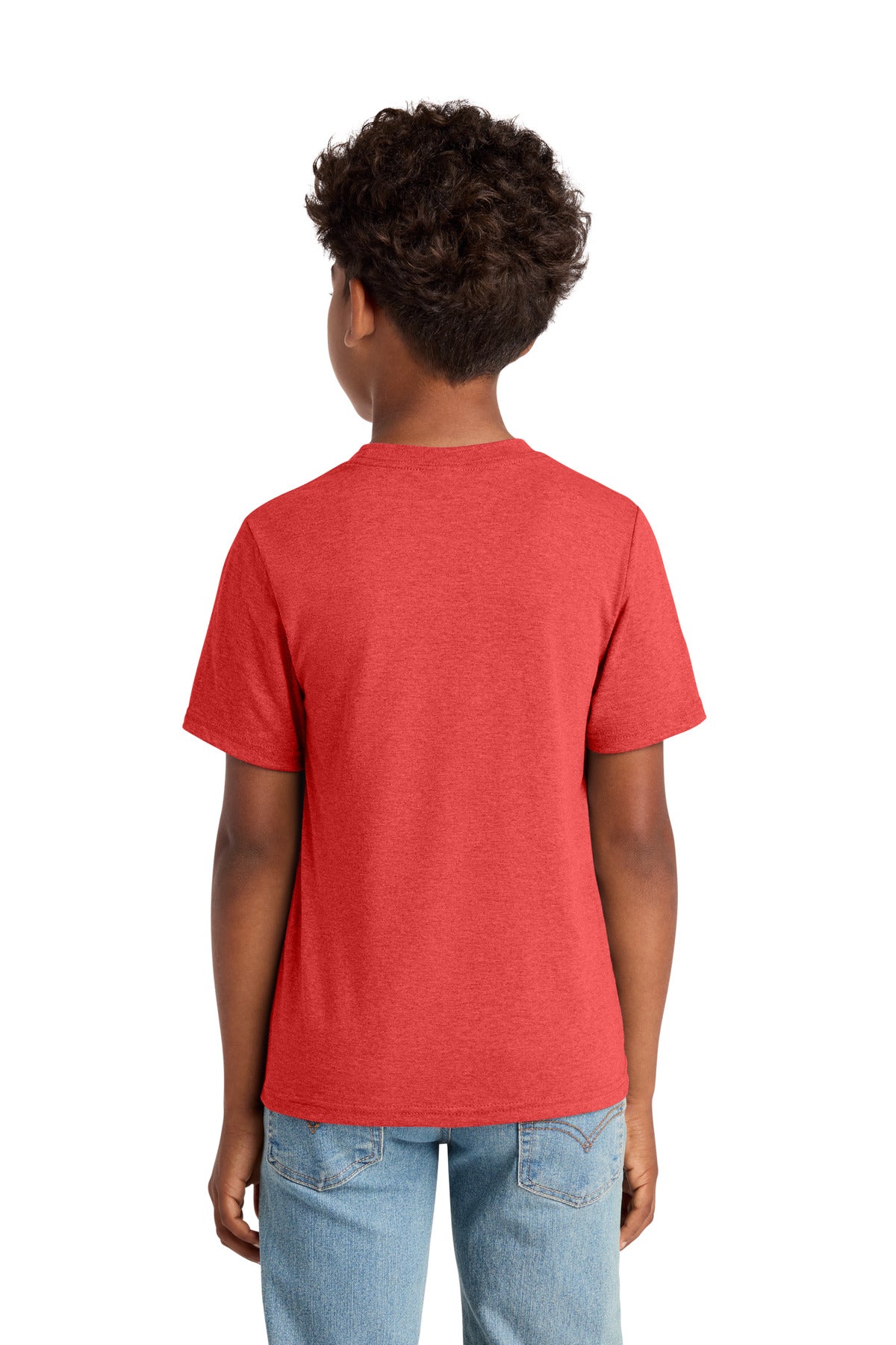 Custom Embroidered Port & Co T-Shirts  in Bright Red Heather
