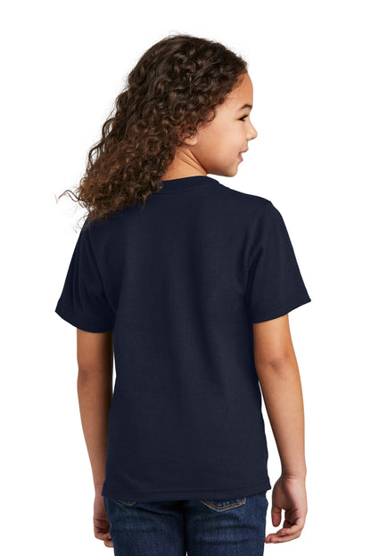 Custom Embroidered Port & Company Youth Tri-Blend Tee PC330Y,Deep Navy