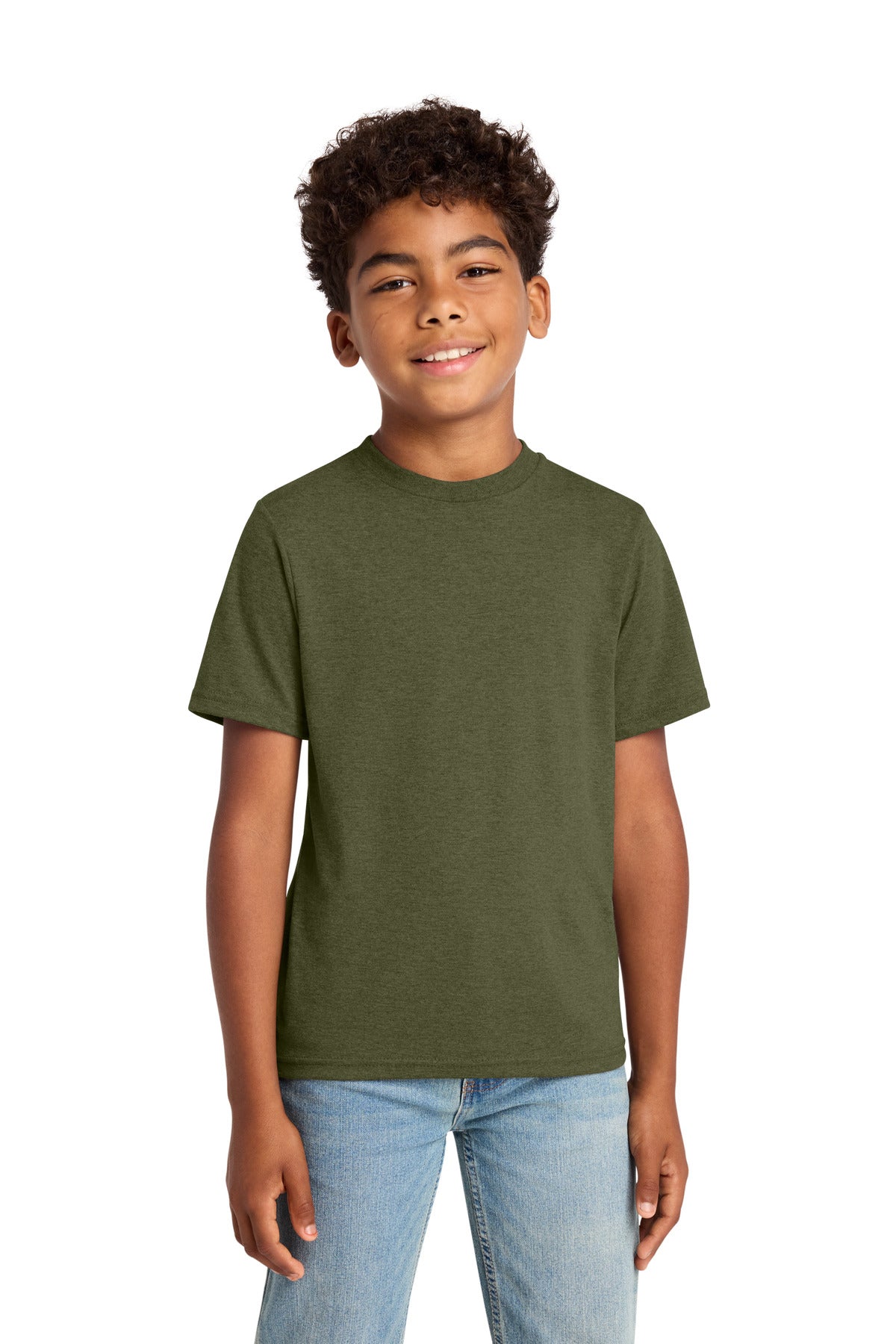 Custom Embroidered Port & Co T-Shirts  in Military Green Heather