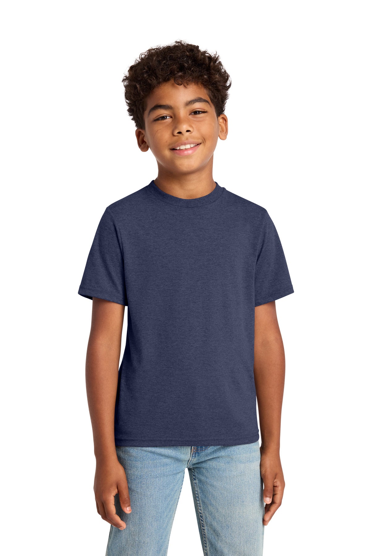 Custom Embroidered Port & Co T-Shirts  in Team Navy Heather