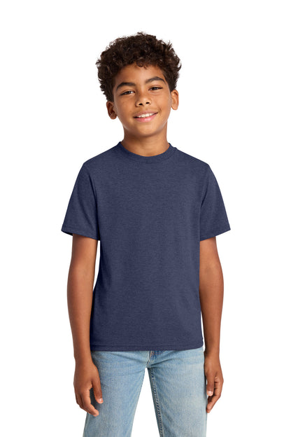 Custom Embroidered Port & Co T-Shirts  in Team Navy Heather