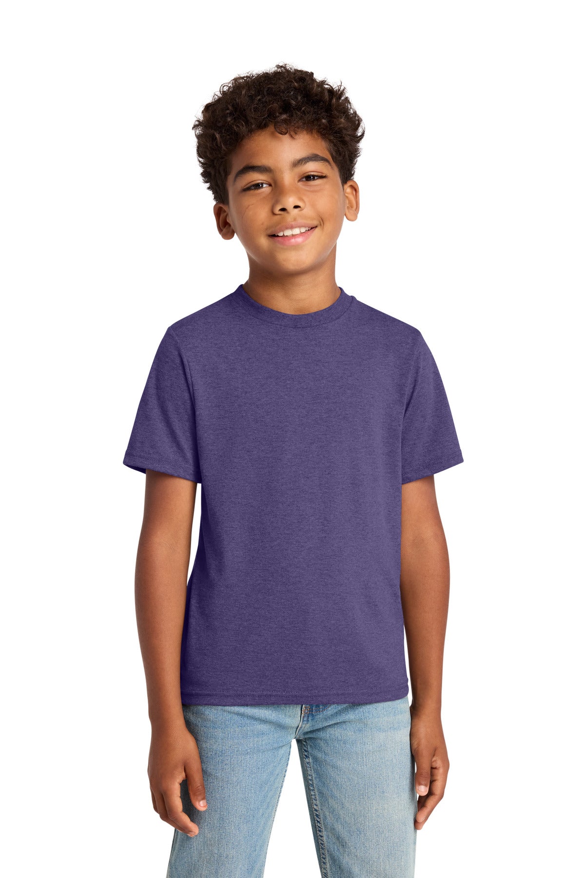 Custom Embroidered Port & Co T-Shirts  in Team Purple Heather
