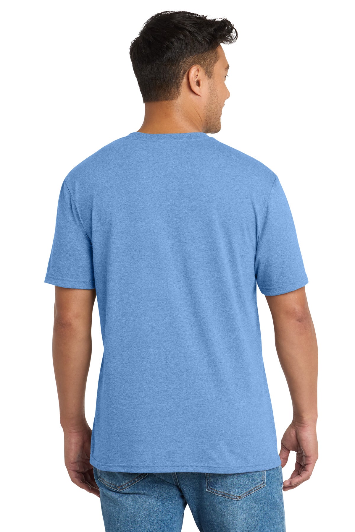 Custom Embroidered Port & Co T-Shirts  in Carolina Blue Heather