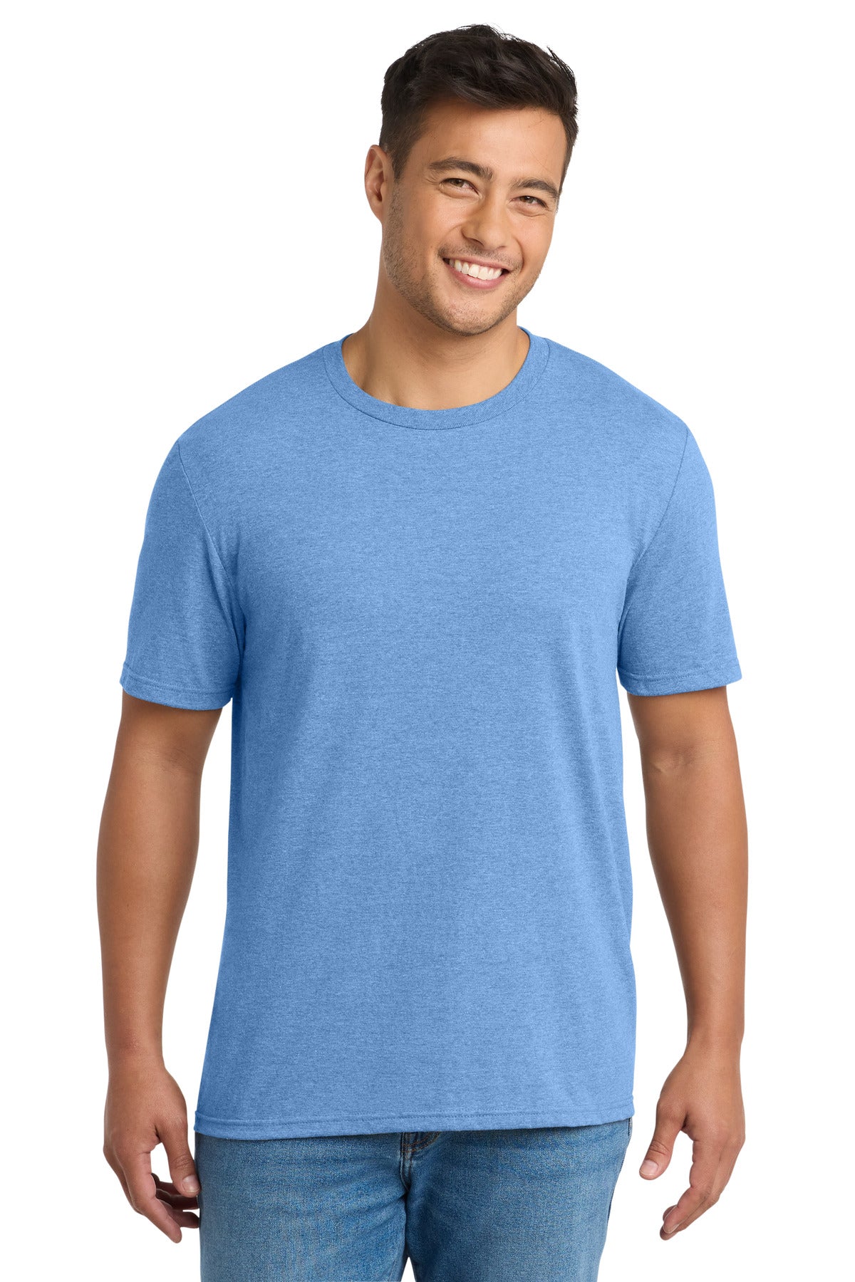 Custom Embroidered Port & Co T-Shirts  in Carolina Blue Heather