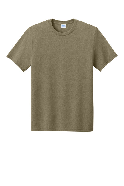 Custom Embroidered Port & Co T-Shirts  in Coyote Brown Heather