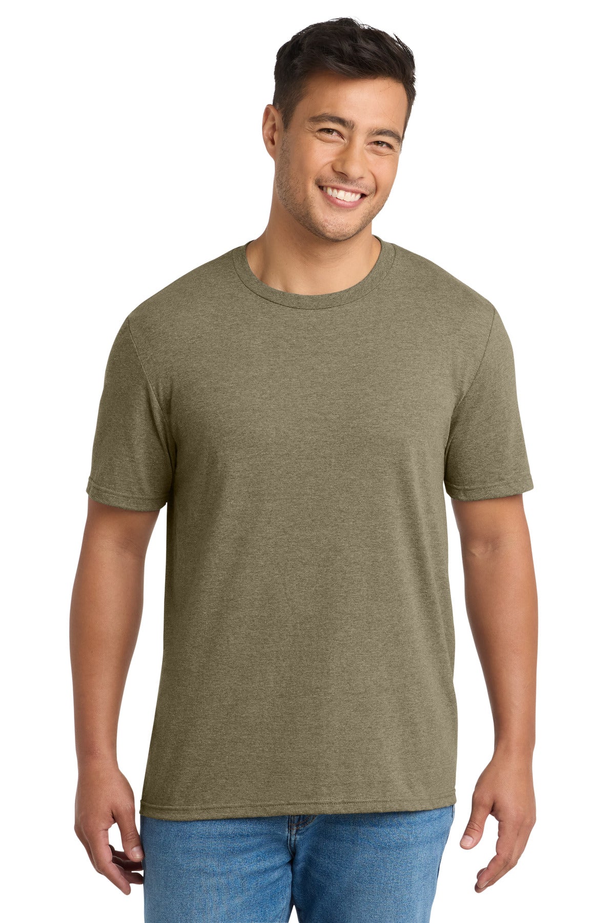 Custom Embroidered Port & Co T-Shirts  in Coyote Brown Heather