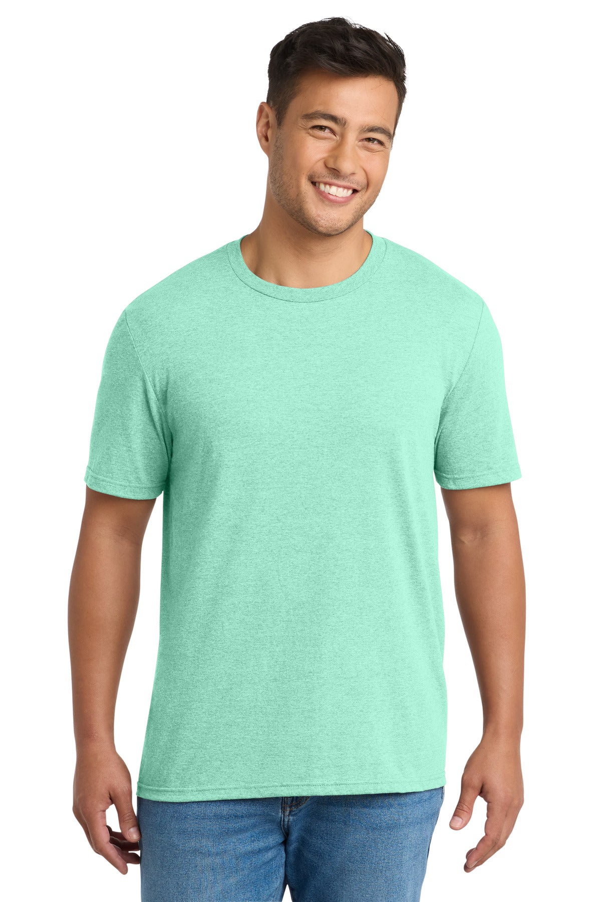 Custom Embroidered Port & Co T-Shirts  in Heather Jadeite