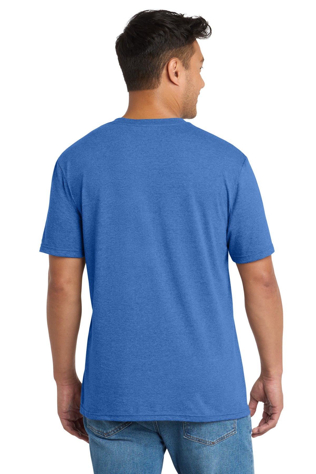 Custom Embroidered Port & Co T-Shirts  in Heather Royal
