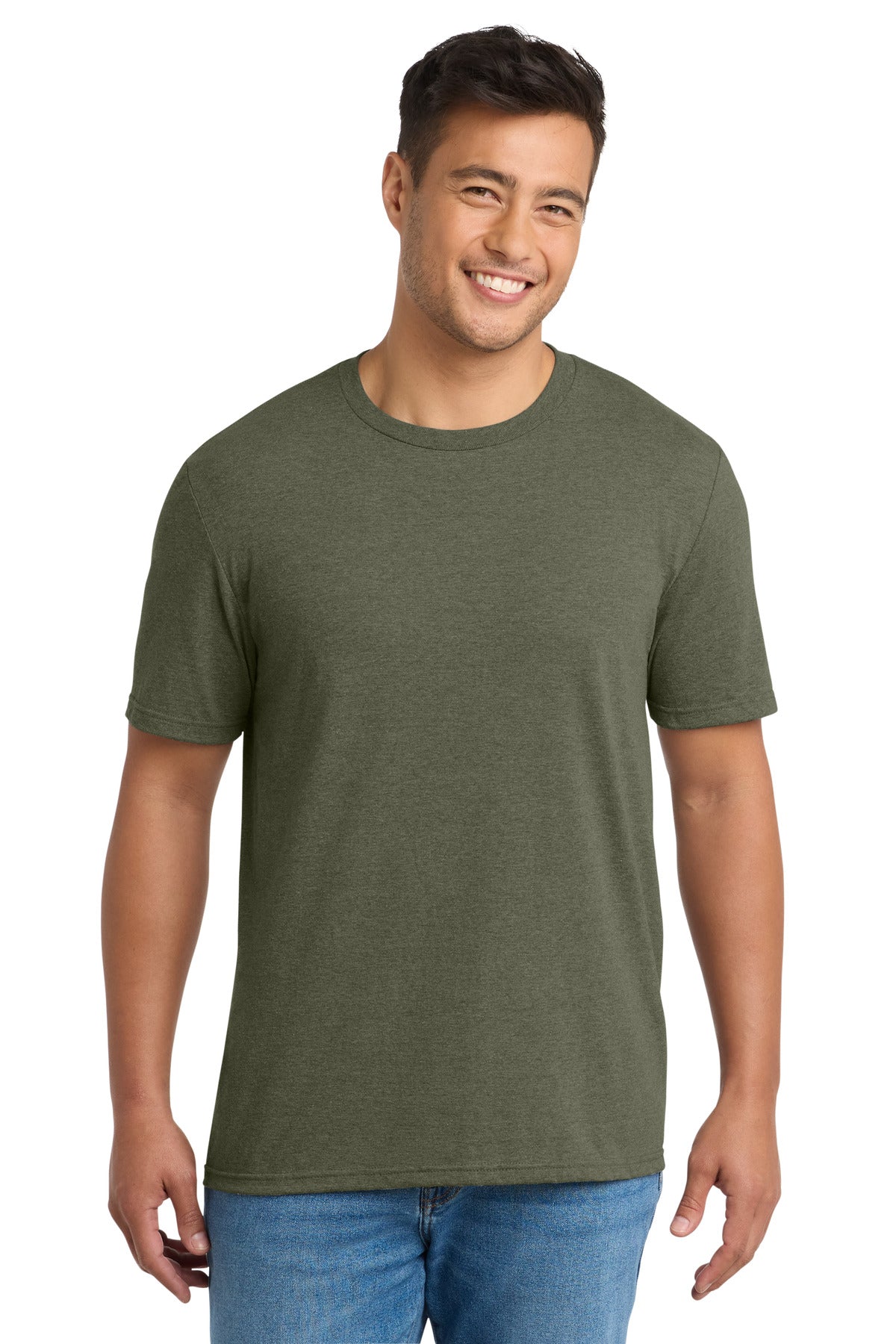 Custom Embroidered Port & Co T-Shirts  in Military Green Heather