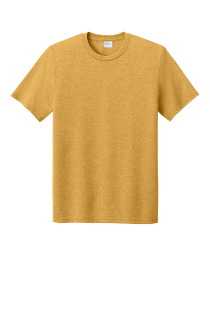 Custom Embroidered Port & Co T-Shirts  in Ochre Yellow Heather