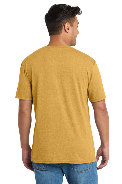 Custom Embroidered Port & Co T-Shirts  in Ochre Yellow Heather
