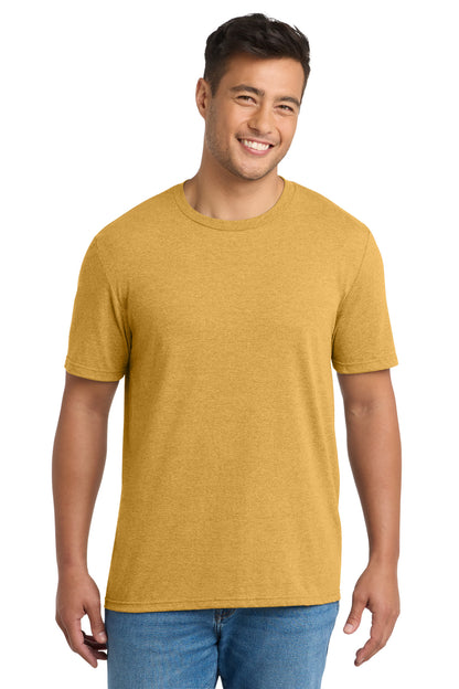 Custom Embroidered Port & Co T-Shirts  in Ochre Yellow Heather