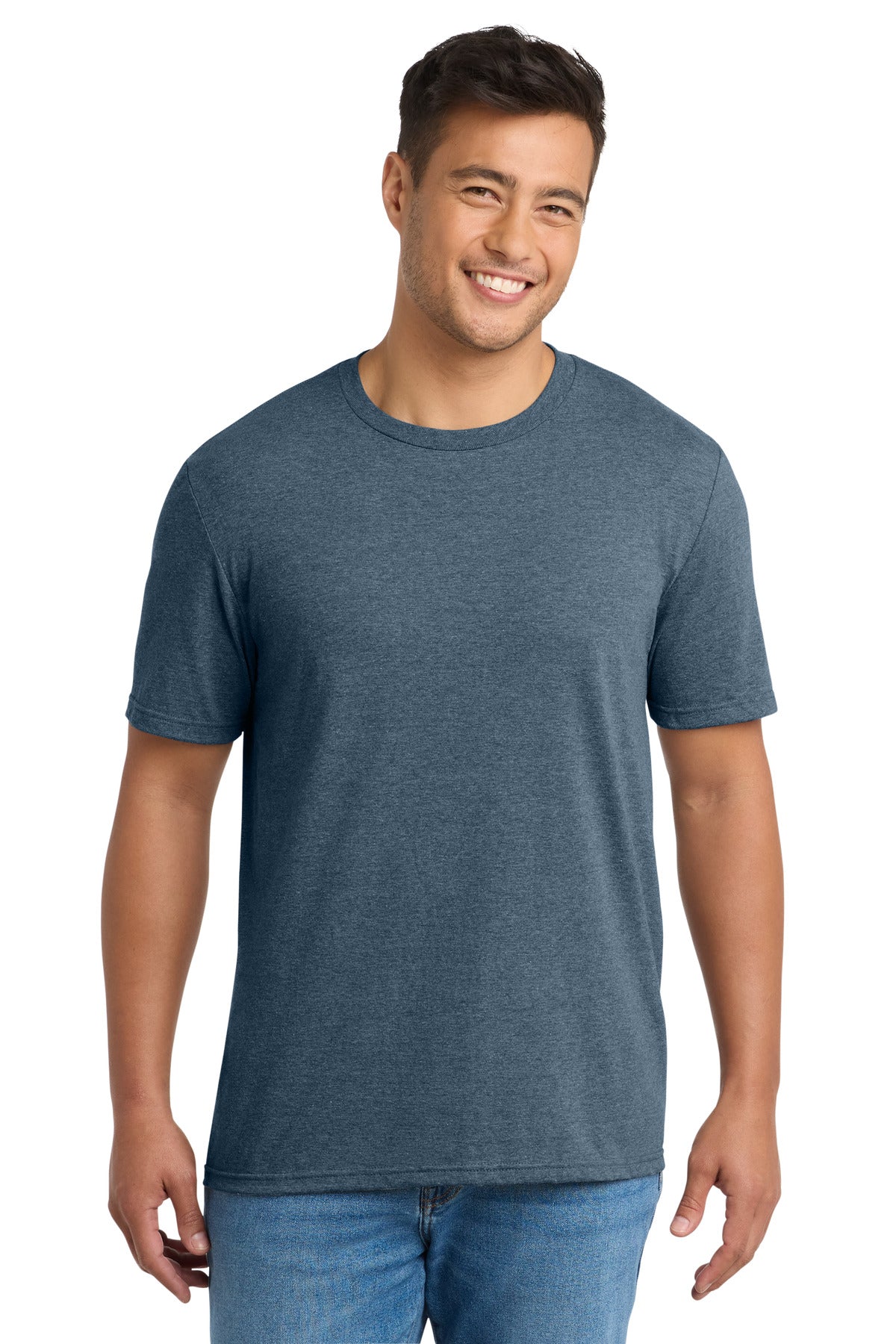 Custom Embroidered Port & Co T-Shirts  in Steel Blue Heather