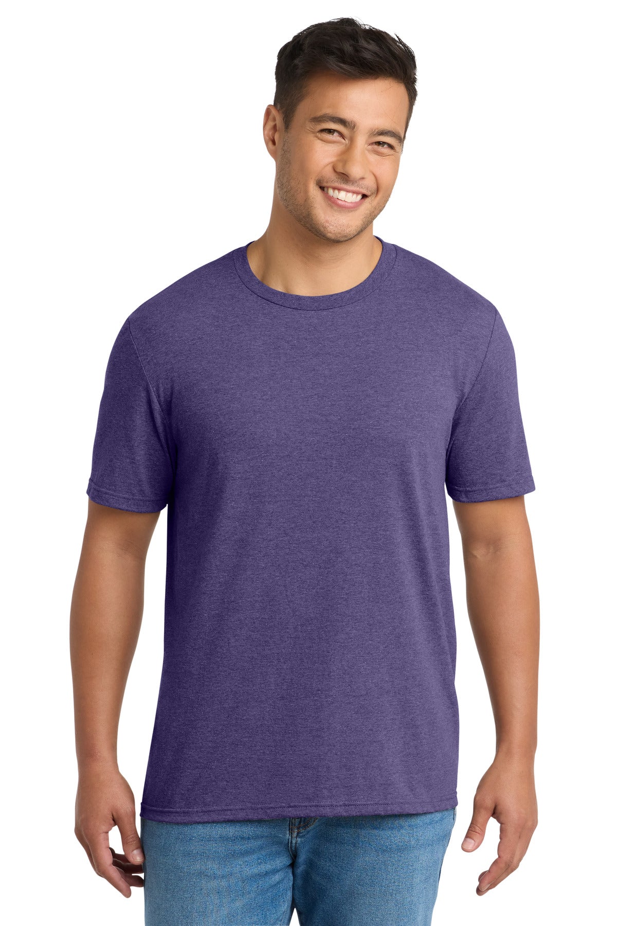 Custom Embroidered Port & Co T-Shirts  in Team Purple Heather